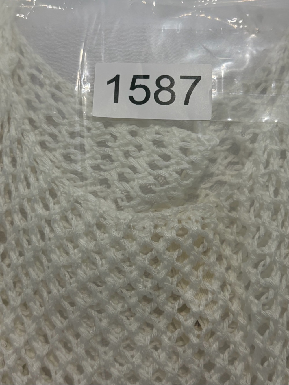 Elan White Crochet-Front Swim Coverup Dress (M) - Picture 6 of 6